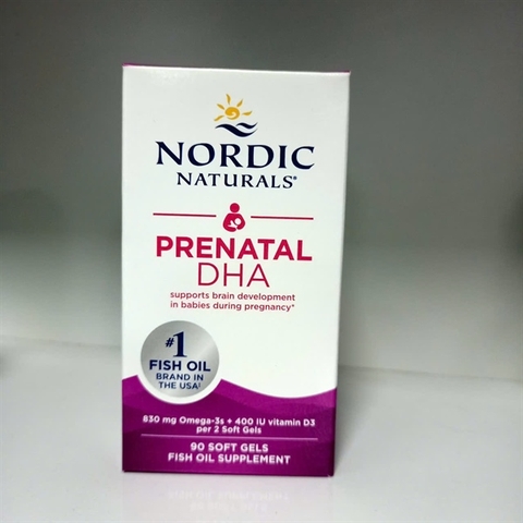 Bổ sung DHA, tăng đề kháng mẹ bầu và sau sinh Nordic Naturals Prenatal 90V