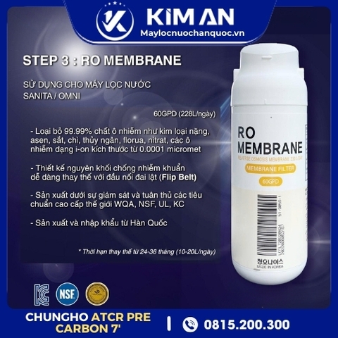 Lõi Lọc Nước ChungHo ATCR RO Membrane 7” (Model: ESPRE CAFFE)