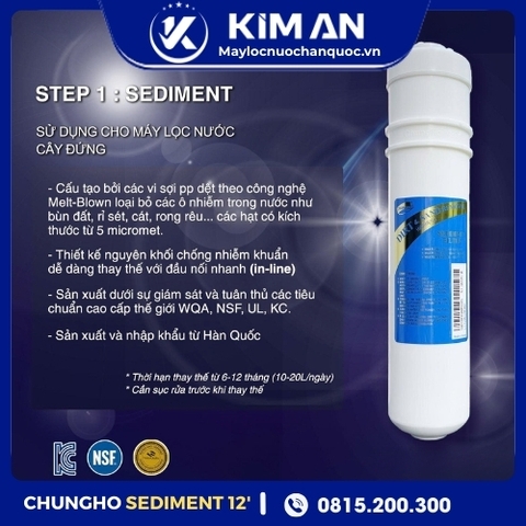Lõi Lọc Nước ChungHo Sediment 12” (Model: WHI CAFFE)