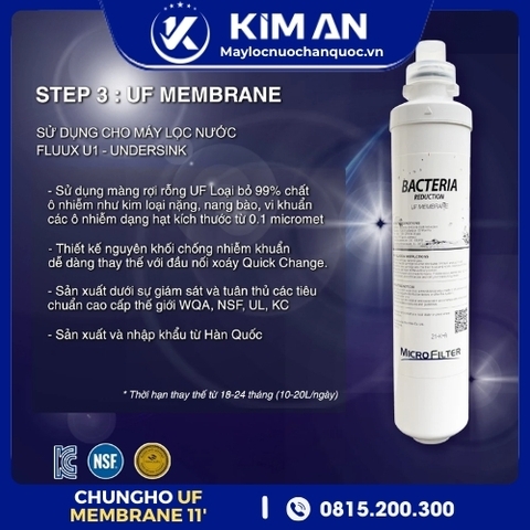 Lõi Lọc Nước ChungHo UF Membrane 11” (Model:FLUUX U1 Undersink)