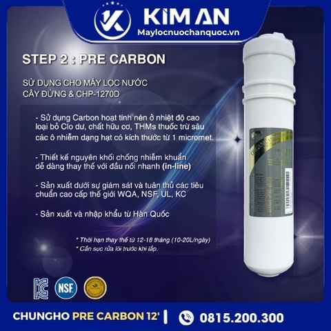 Lõi Lọc Nước ChungHo Pre-Carbon 12” (Model: WHI CAFFE)