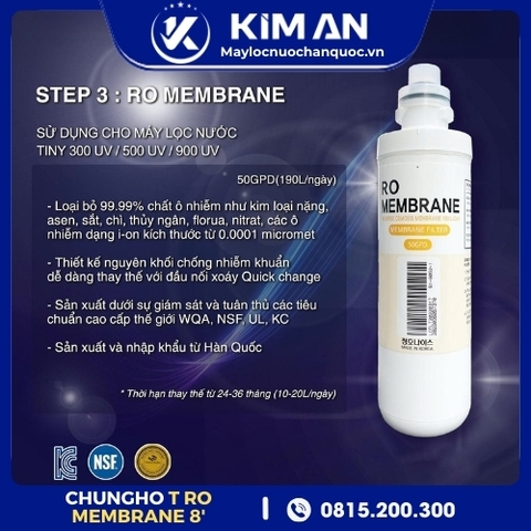 Lõi Lọc Nước ChungHo T RO Membrane 8” (Model: CHP-2321D)