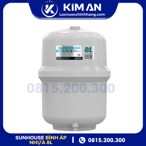 Bình Áp Nhựa 3.2G 8L Máy Lọc Nước SUNHOUSE