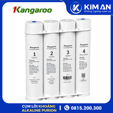 Cụm 4 Lõi Lọc Chức Năng Alkaline Kangaroo