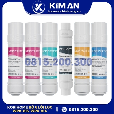 Bộ Lõi Lọc Nước Korihome WPK-813, WPK-814
