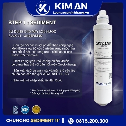 Lõi Lọc Nước ChungHo Sediment 11” (Model:FLUUX U1 Undersink)