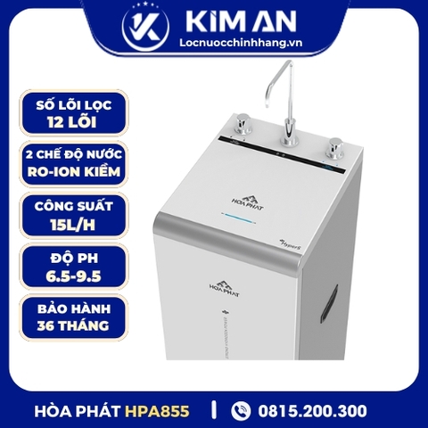 Máy lọc nước Hòa Phát Hydrogen ion kiềm RO HyperS HPA855