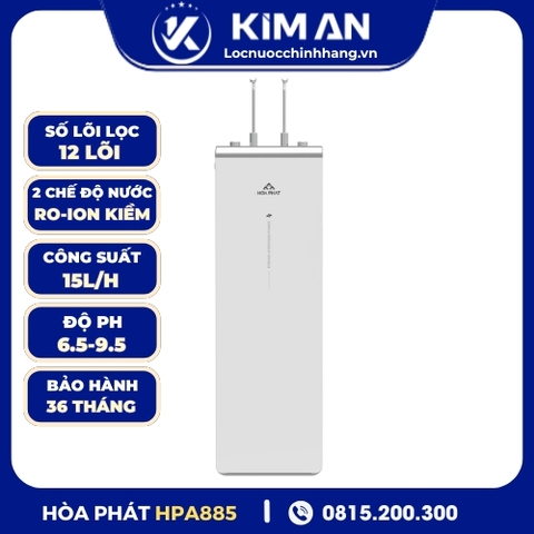 Máy lọc nước Hòa Phát Hydrogen ion kiềm RO nóng lạnh HyperS HPA885