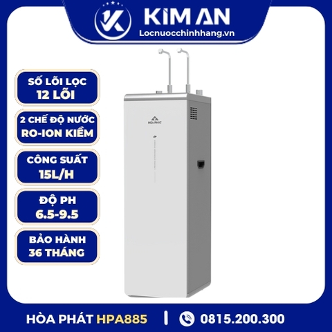 Máy lọc nước Hòa Phát Hydrogen ion kiềm RO nóng lạnh HyperS HPA885