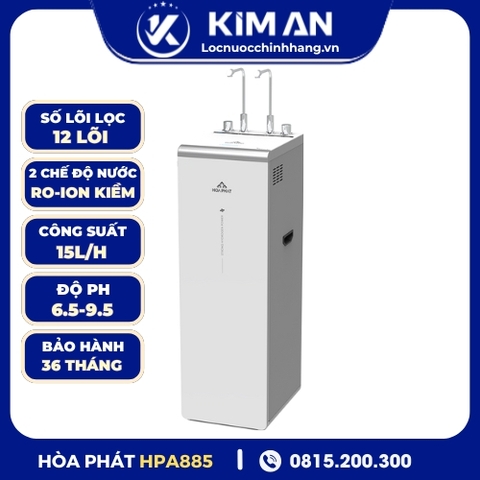 Máy lọc nước Hòa Phát Hydrogen ion kiềm RO nóng lạnh HyperS HPA885