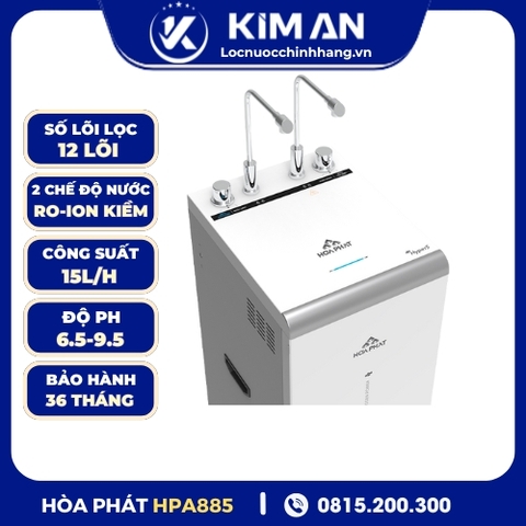 Máy lọc nước Hòa Phát Hydrogen ion kiềm RO nóng lạnh HyperS HPA885