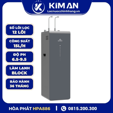 Máy lọc nước Hòa Phát Hydrogen ion kiềm RO nóng lạnh HyperS HPA886