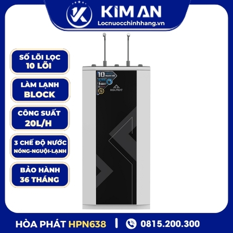Máy lọc nước RO nóng nguội lạnh Hòa Phát HPN638