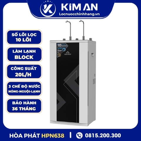 Máy lọc nước RO nóng nguội lạnh Hòa Phát HPN638