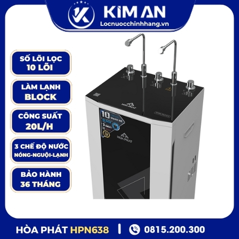 Máy lọc nước RO nóng nguội lạnh Hòa Phát HPN638