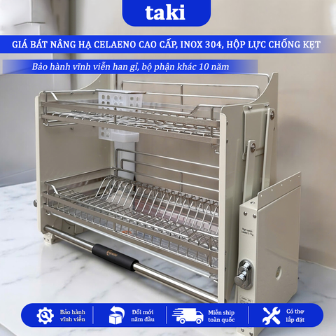 Giá Bát Nâng Hạ CELAENO CAO CẤP- WHITE, Bảo Hành Hộp Lực 10 Năm, INOX Vĩnh Viễn Han Gỉ - INOX Không Gỉ 304  - Có Thợ Lắp