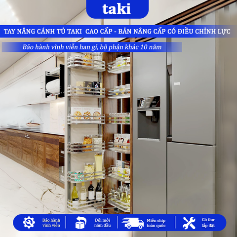 Giá Kệ Để Đồ Khô 12 Ngăn 6 Tầng NAN DẸT CELAENO CAO CẤP, INOX 304, Hệ Ray Giảm Chấn - Bảo Hành Vĩnh Viễn - Có Thợ Lắp