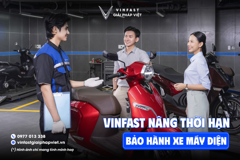 VINFAST BẢO HÀNH CHÍNH HÃNG 6 NĂM CHO XE - 8 NĂM CHO PIN XE MÁY ĐIỆN