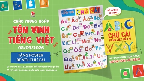 Tặng poster Bé với chữ cái nhân Ngày tôn vinh tiếng Việt