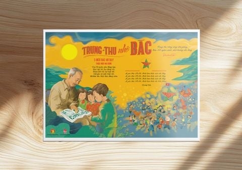 Hội đồng Đội Trung ương và Nhà xuất bản Kim Đồng tặng tranh “Trung thu nhớ Bác”