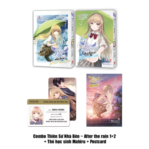 Combo Thiên sứ nhà bên - After the rain – Tập 1+2 (Tặng Thẻ học sinh Mahiru và Postcard)