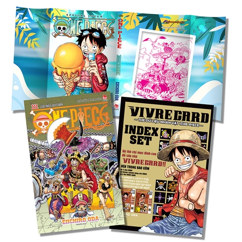 Combo One Piece Tập 111 (Bản bìa gập) & Vivre Card Index Set (Tặng kèm Bìa áo độc quyền)