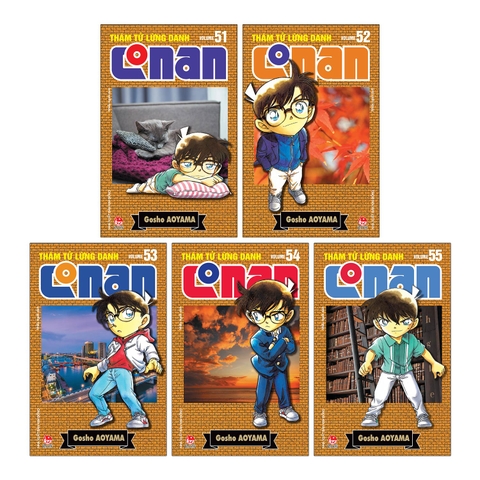Combo Thám tử lừng danh Conan (Bản nâng cấp) Tập 51 - Tập 55 (5 cuốn)