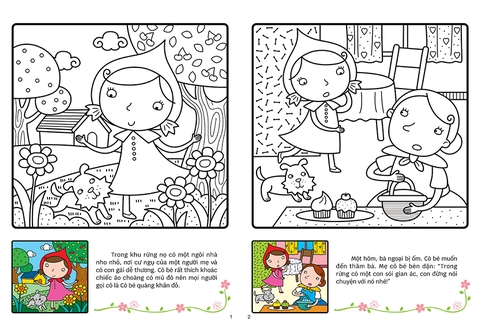 Tô màu cổ tích - Cô bé quàng khăn đỏ