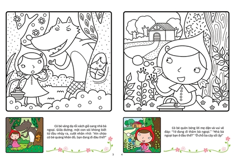 Tô màu cổ tích - Cô bé quàng khăn đỏ