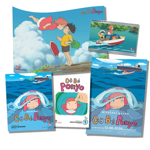 Combo Cô bé Ponyo (Truyện tranh màu + Bản sách tranh) (Tặng Postcard + Poster độc quyền + Poster phim)