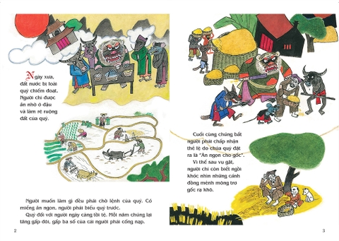 Tranh truyện dân gian Việt Nam - Sự tích cây nêu ngày Tết