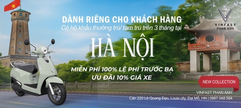 GIẢM 12% CHO TẤT CẢ CÁC DÒNG XE MÁY ĐIỆN VINFAST