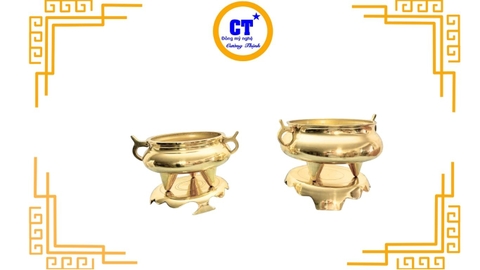 Lư nhang trơn  xưa bằng đồng