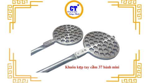 Khuôn bông lan  bánh kẹp mini tay cầm 37 bánh nhôm
