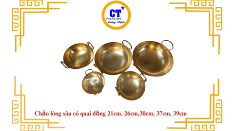 Chảo đồng lòng sâu có quai
