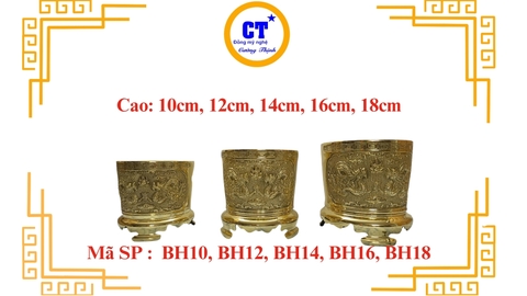 Bát hương long phụng đk 10cm, 12, 14, 16, 18