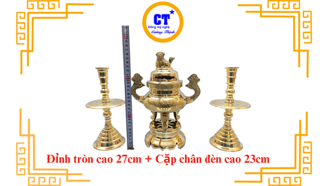Bộ lư tròn nhỏ 27cm ( Nhỏ bé)