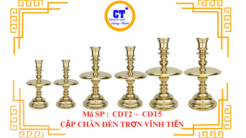 Cặp chân đèn trơn VT cao 34cm 40cm 47cm 56cm