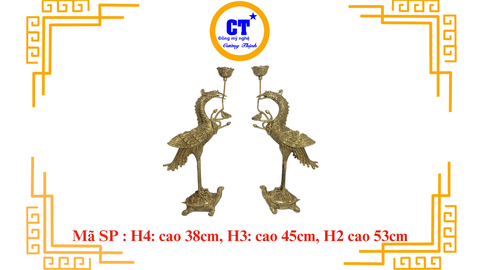 Cặp Hạc đồng cánh xòe 38cm, 45cm, 53cm