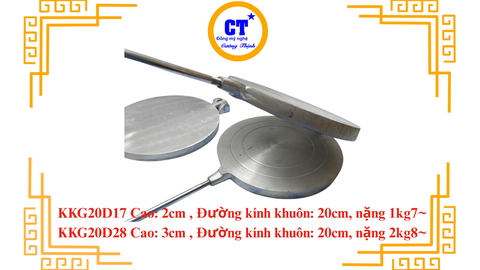Khuôn kẹp giòn nhôm  dk ra bánh 20cm