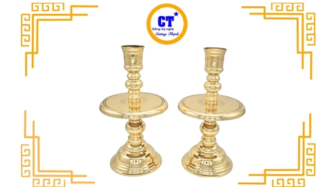 Cặp Chân đèn gia tiên trơn dày