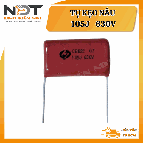 Tụ Kẹo Nâu Đỏ CBB22 105J 630V