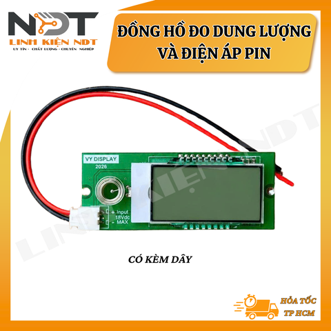 Đồng Hồ Đo Dung Lượng Và Điện Áp Pin (Có Kèm Dây) - Linh Kiện NDT