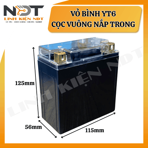 Vỏ Bình YT6 Nắp Trong Cọc Vuông - Linh Kiện NDT