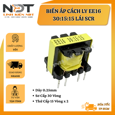 Biến Áp Cách Ly EE16 SCR 30:15:15 - Linh Kiện NDT