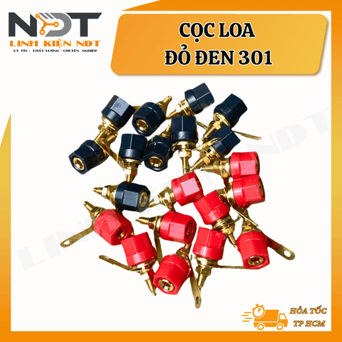 [ COMBO 10 CẶP ] Cọc Loa Đỏ Đen 301 - Linh Kiện NDT