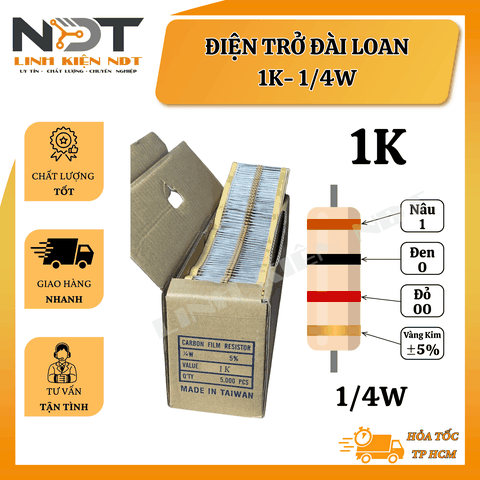 Set 100 Điện Trở 1K 1/4W Đài Loan - Linh Kiện NDT