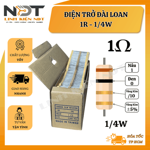 Set 100 Điện Trở 1R 1/4W Đài Loan - Linh Kiện NDT