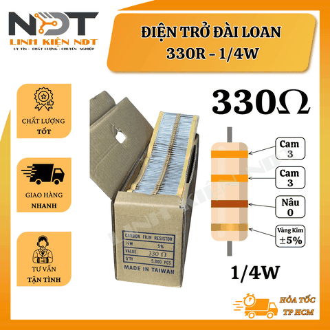 Set 100 Điện Trở 330R 1/4W Đài Loan - Linh Kiện NDT