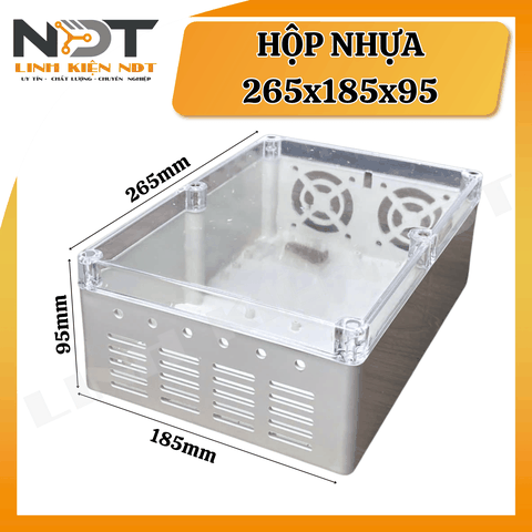 Hộp 265x185x125 trắng nắp đục CNC